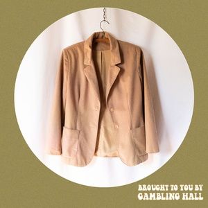 camel suede blazer coat